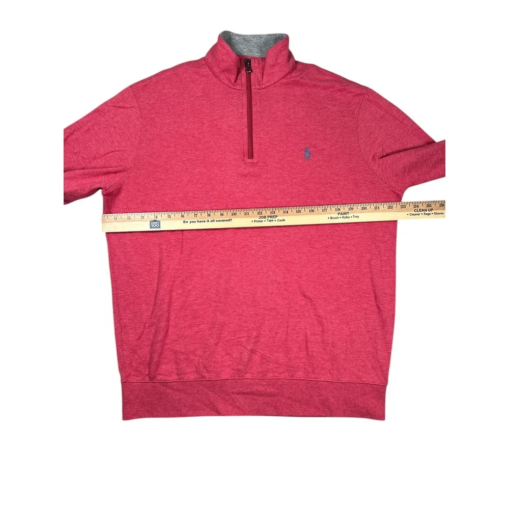Polo Ralph Lauren 1/4 Zip Mens M Pullover Preppy Pony Red Long Sleeve Sweater